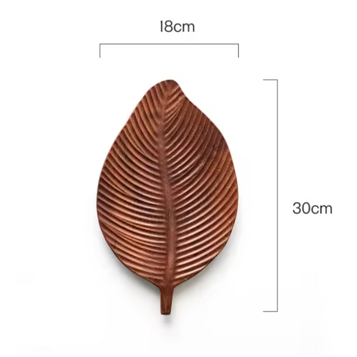 Assiette en Forme de Feuille – Bois de Noyer Naturel et Durable
