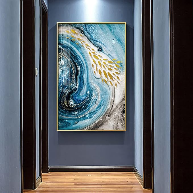 Toile Murale Agate Bleue – Art Élégant et Apaisant