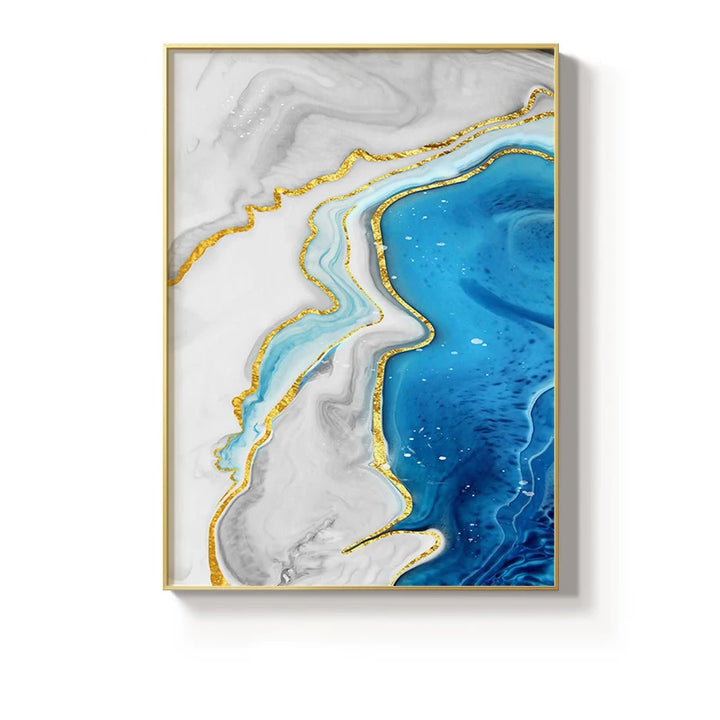 Toile Murale Agate Bleue – Art Élégant et Apaisant