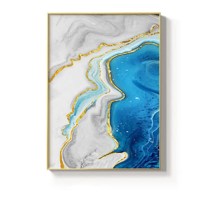 Toile Murale Agate Bleue – Art Élégant et Apaisant