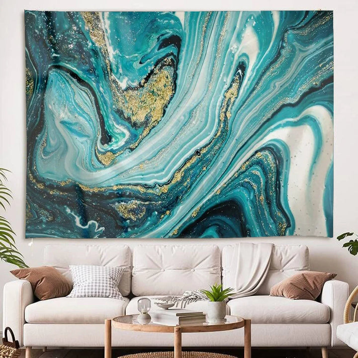 Tapisserie Murale Agate Bleue – Ambiance Apaisante
