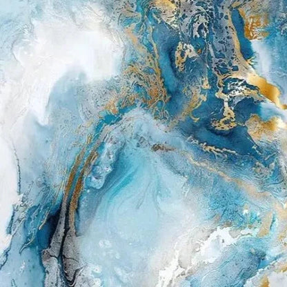 Toile Décorative Marbre Bleu – Impression Giclée 65 x 50 cm