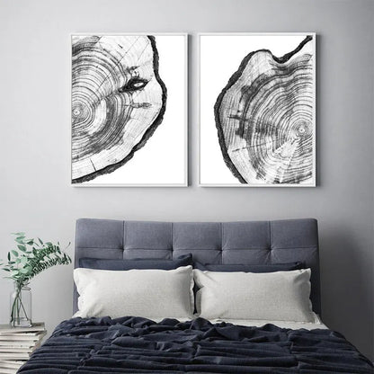 Affiche Décorative Nature – Toile Cercles de Bois d’Arbre
