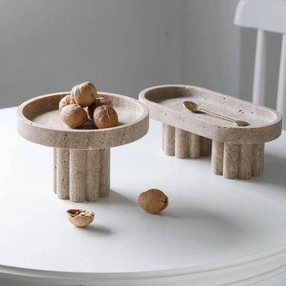 Supports décoratifs en faux travertin