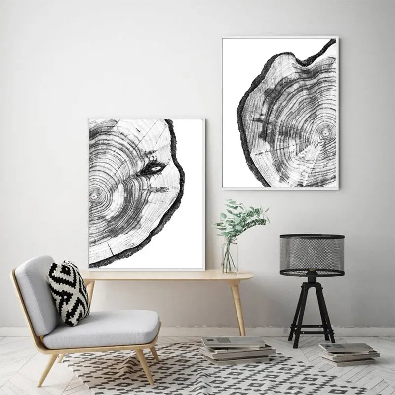 Affiche Décorative Nature – Toile Cercles de Bois d’Arbre