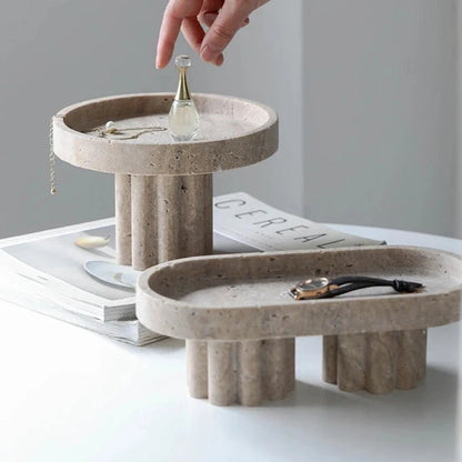 Supports décoratifs en faux travertin