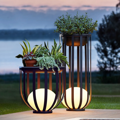 Support lumineux solaire pour fleurs
