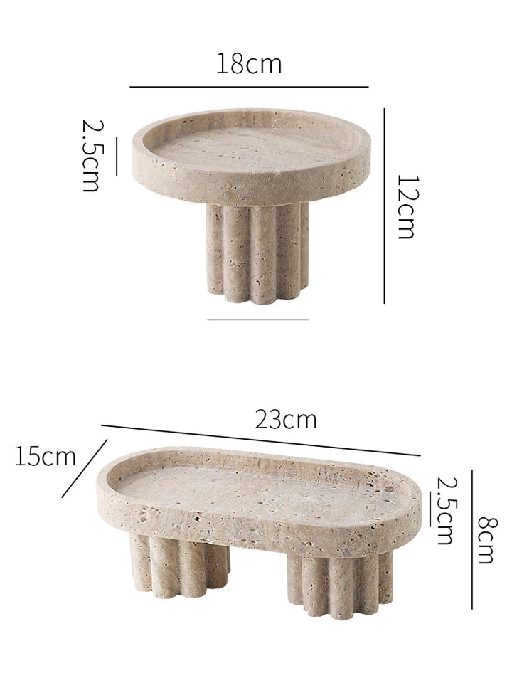 Supports décoratifs en faux travertin