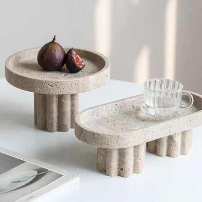 Supports décoratifs en faux travertin