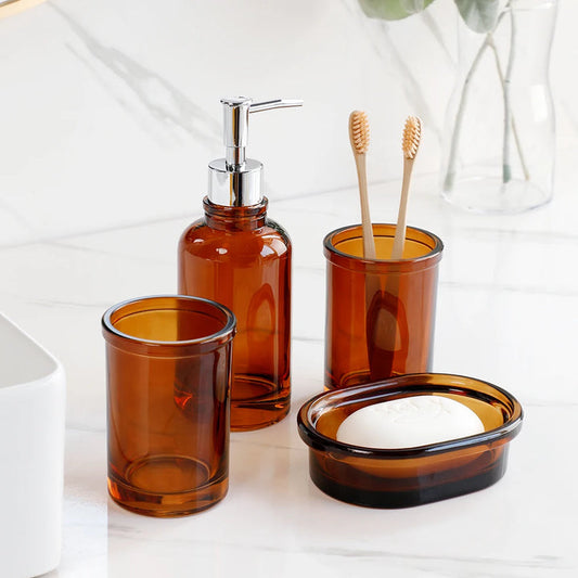 Ensemble de salle de bain 4 pièces Glass Apothecary