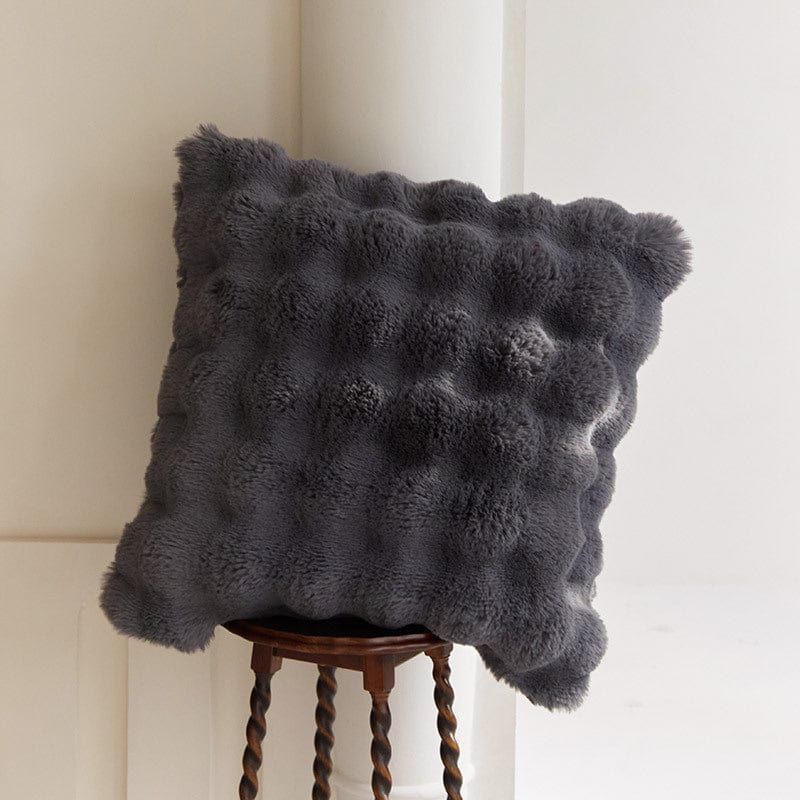 Housse d'oreiller en fausse fourrure de lapin